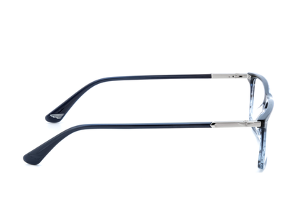POLICE Square Glossy Black Full-Rimmed Eyeglasses - Men