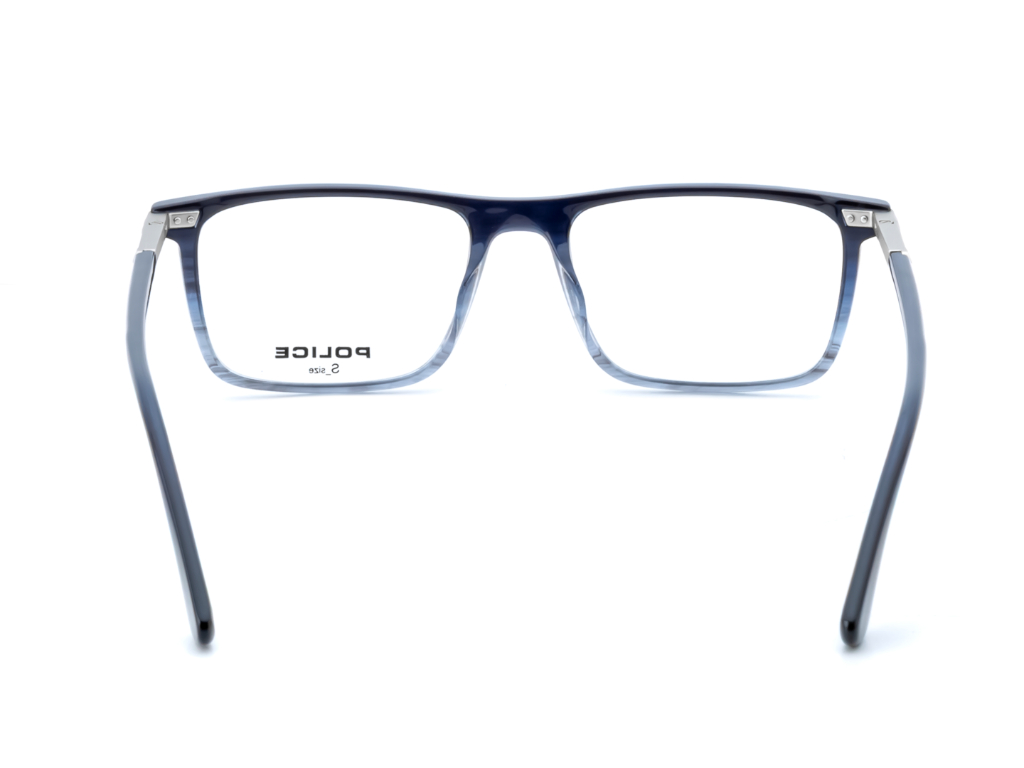 POLICE Square Glossy Black Full-Rimmed Eyeglasses - Men