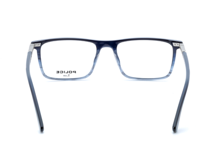 POLICE Square Glossy Black Full-Rimmed Eyeglasses - Men