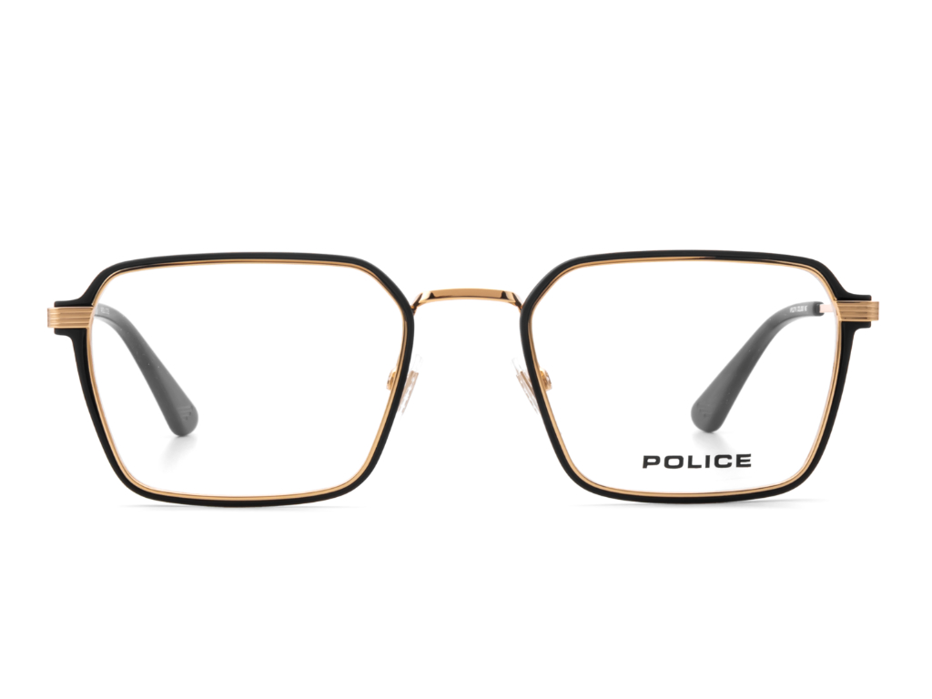 POLICE Square Rose Gold Full-Rimmed Eyeglasses - Men