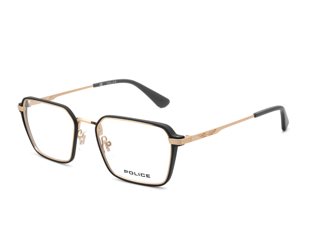 POLICE Square Rose Gold Full-Rimmed Eyeglasses - Men