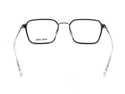POLICE Square Shiny Gunmetal Full-Rimmed Eyeglasses - Men