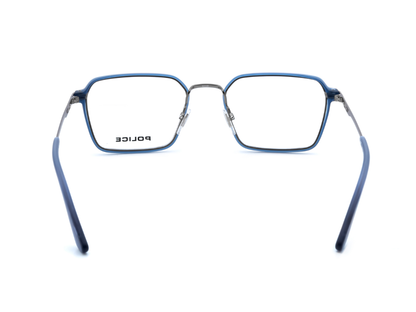 POLICE Square Grey Blue Full-Rimmed Eyeglasses - Men