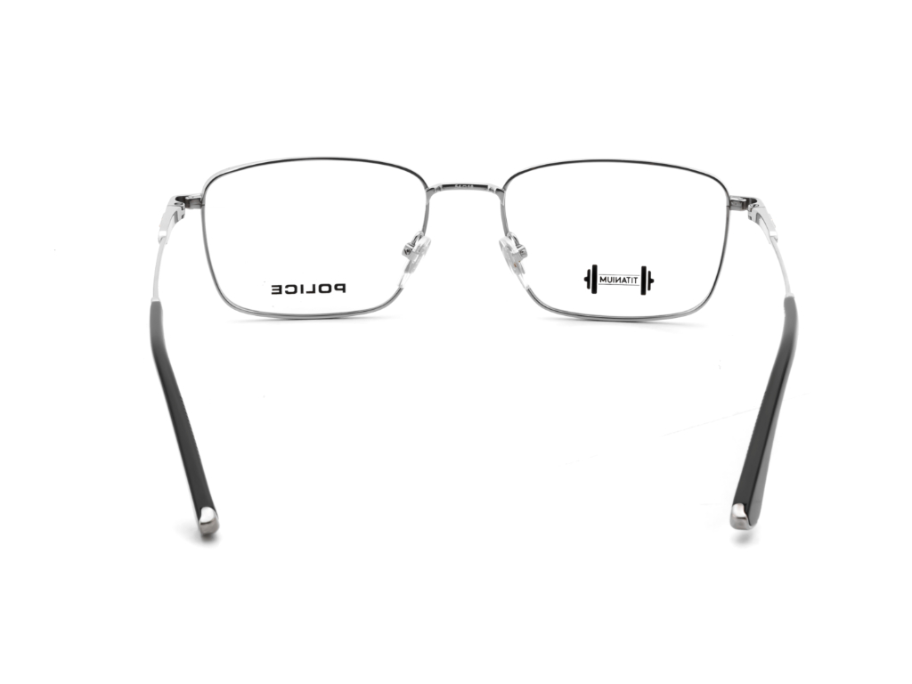 POLICE Square Silver Full-Rimmed Eyeglasses - Men