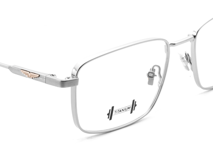 POLICE Square Silver Full-Rimmed Eyeglasses - Men