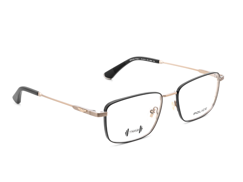 POLICE Square Matte Gunmetal Full-Rimmed Eyeglasses - Men
