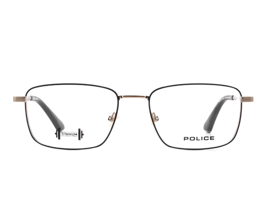 POLICE Square Matte Gunmetal Full-Rimmed Eyeglasses - Men