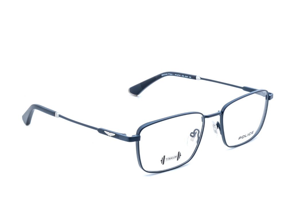 POLICE Square Matte Grey Full-Rimmed Eyeglasses - Men