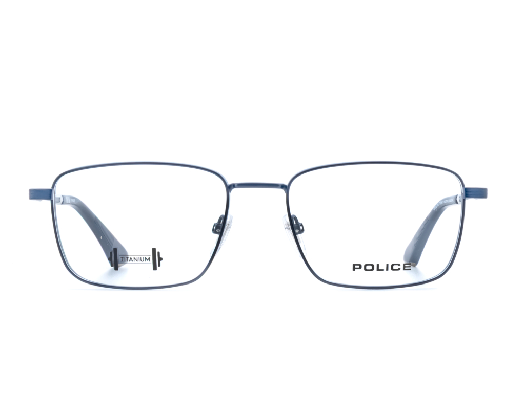 POLICE Square Matte Grey Full-Rimmed Eyeglasses - Men