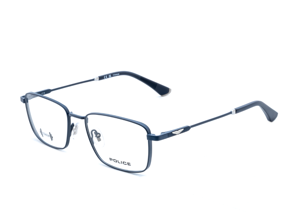 POLICE Square Matte Grey Full-Rimmed Eyeglasses - Men