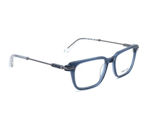POLICE Square Matte Silver Full-Rimmed Eyeglasses - Men