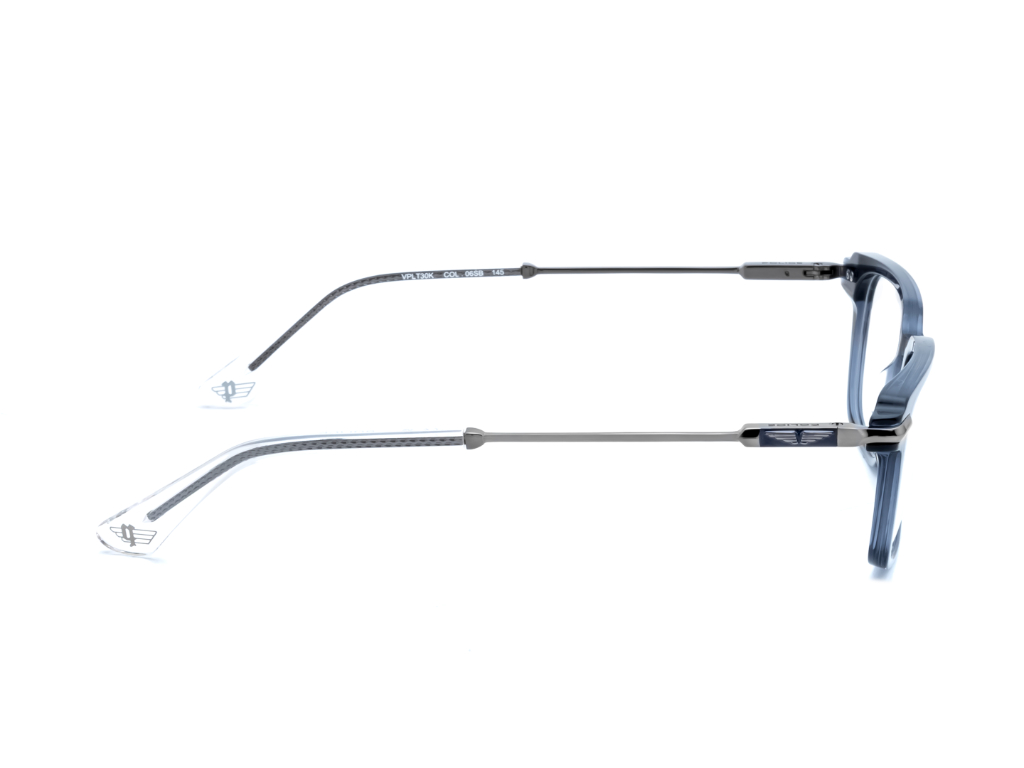 POLICE Square Matte Silver Full-Rimmed Eyeglasses - Men