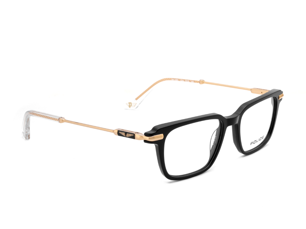 POLICE Square Black Full-Rimmed Eyeglasses - Men