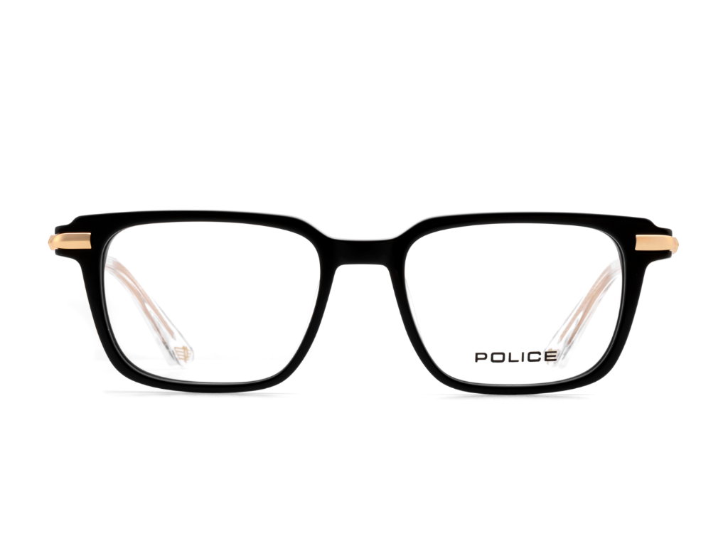 POLICE Square Black Full-Rimmed Eyeglasses - Men