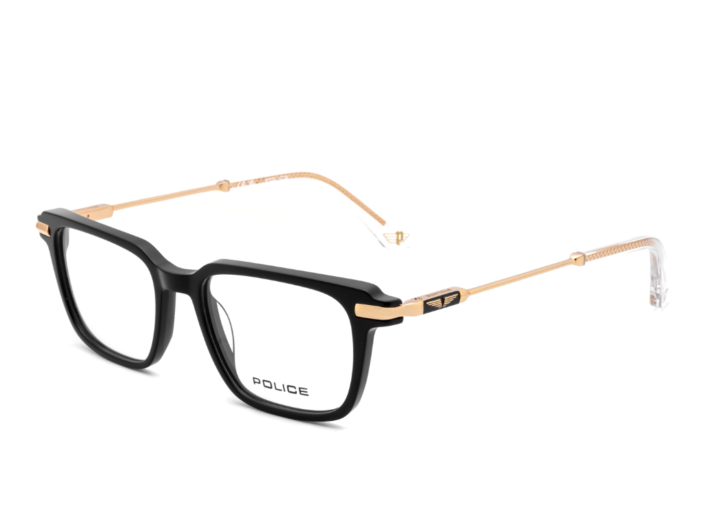 POLICE Square Black Full-Rimmed Eyeglasses - Men