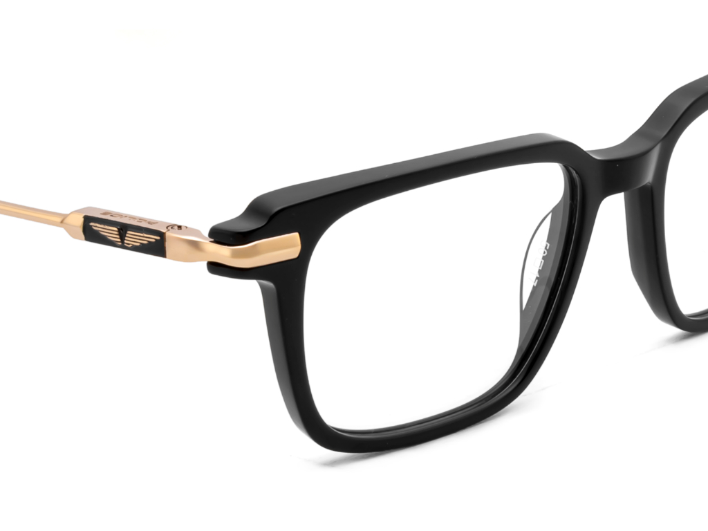 POLICE Square Black Full-Rimmed Eyeglasses - Men