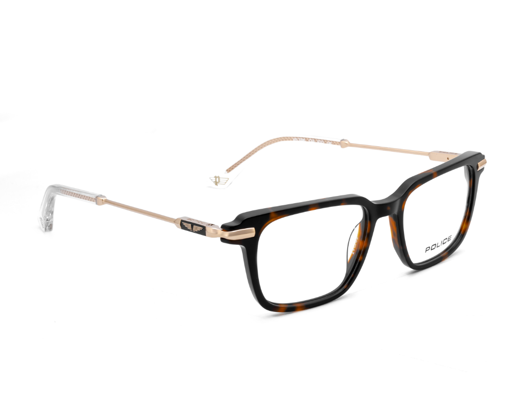 POLICE Square Havana Full-Rimmed Eyeglasses - Men