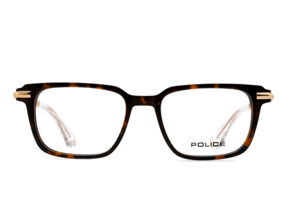 POLICE Square Havana Full-Rimmed Eyeglasses - Men