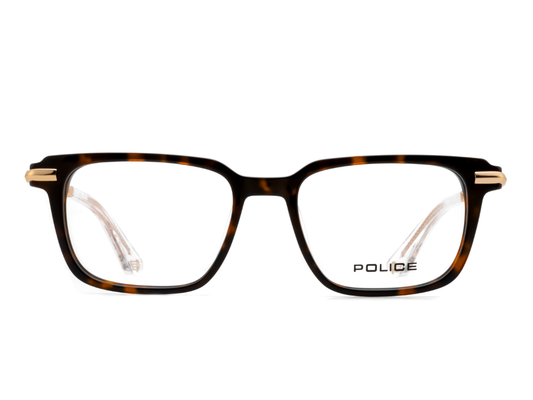 POLICE Square Havana Full-Rimmed Eyeglasses - Men
