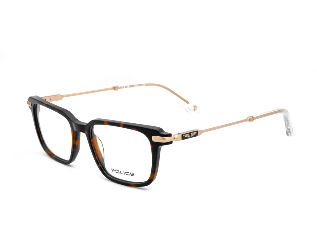 POLICE Square Havana Full-Rimmed Eyeglasses - Men