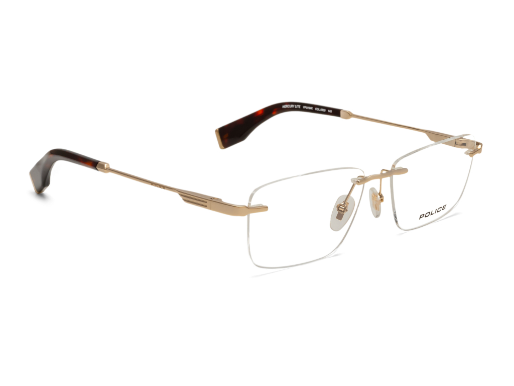 POLICE Square Rose Gold Full-Rimmed Eyeglasses - Men