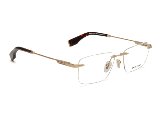 POLICE Square Rose Gold Full-Rimmed Eyeglasses - Men