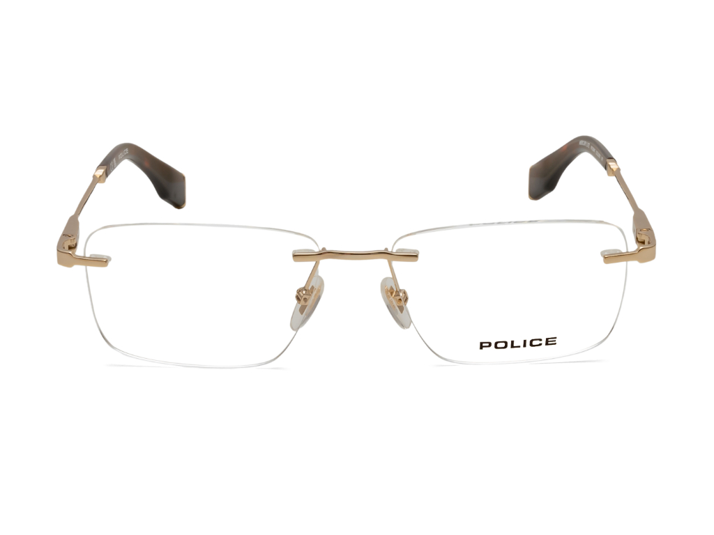 POLICE Square Rose Gold Full-Rimmed Eyeglasses - Men