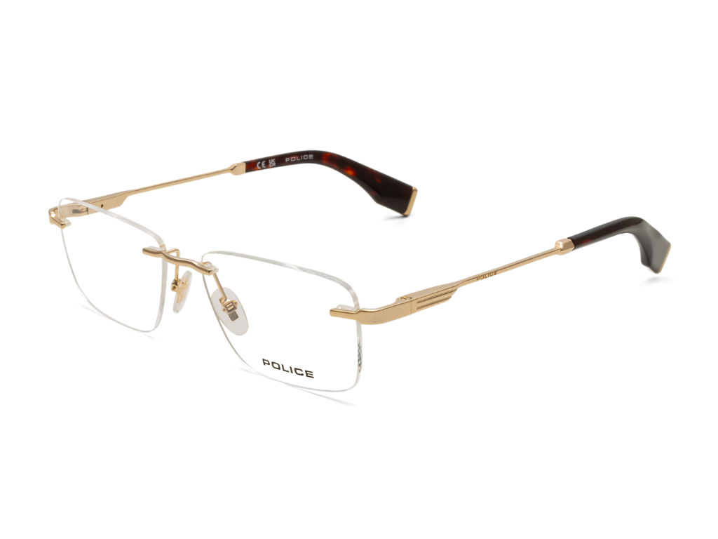 POLICE Square Rose Gold Full-Rimmed Eyeglasses - Men