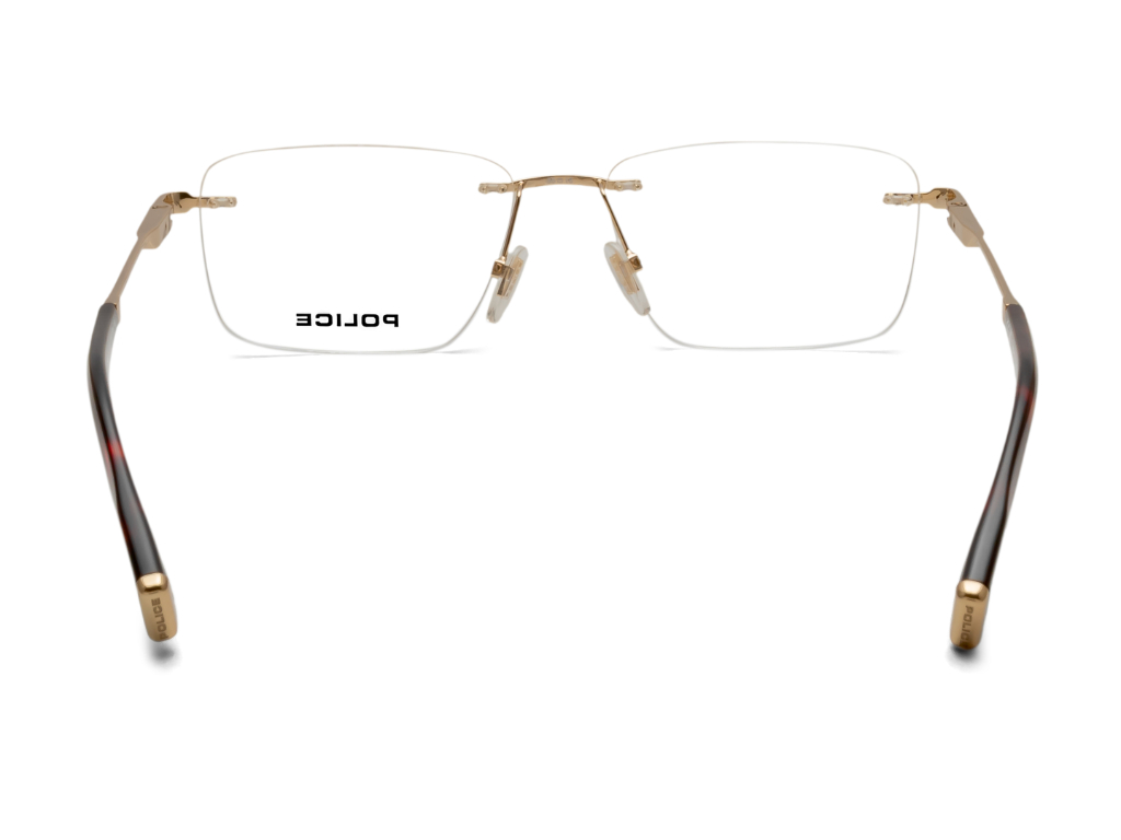 POLICE Square Rose Gold Full-Rimmed Eyeglasses - Men