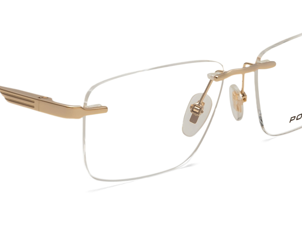 POLICE Square Rose Gold Full-Rimmed Eyeglasses - Men