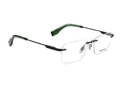 POLICE Square Matte Black Full-Rimmed Eyeglasses - Men
