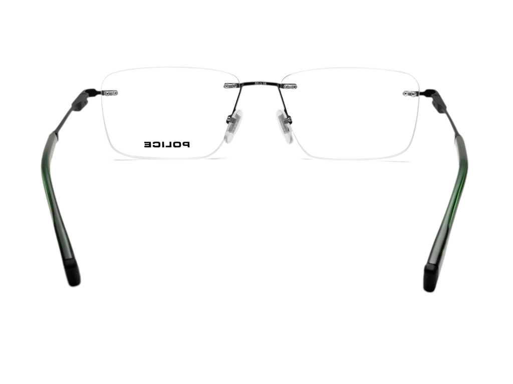 POLICE Square Matte Black Full-Rimmed Eyeglasses - Men