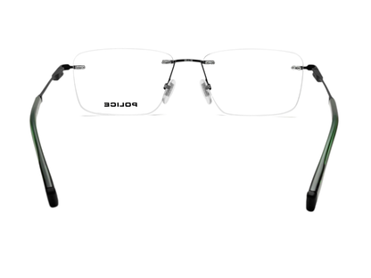 POLICE Square Matte Black Full-Rimmed Eyeglasses - Men