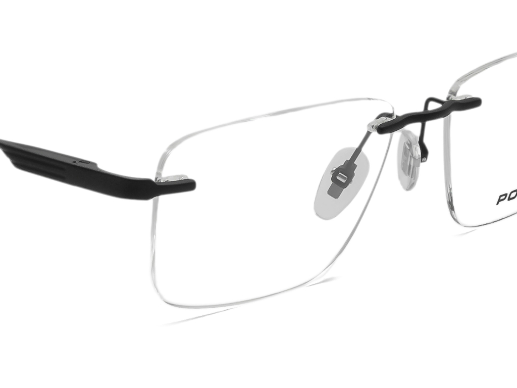 POLICE Square Matte Black Full-Rimmed Eyeglasses - Men
