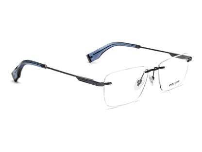 POLICE Square Gunmetal Full-Rimmed Eyeglasses - Men