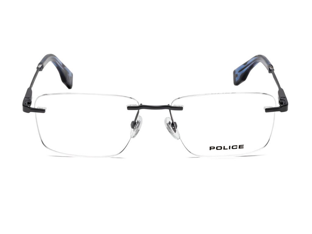 POLICE Square Gunmetal Full-Rimmed Eyeglasses - Men