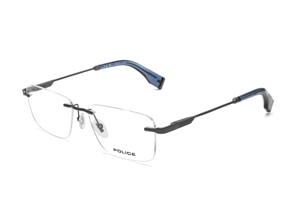 POLICE Square Gunmetal Full-Rimmed Eyeglasses - Men
