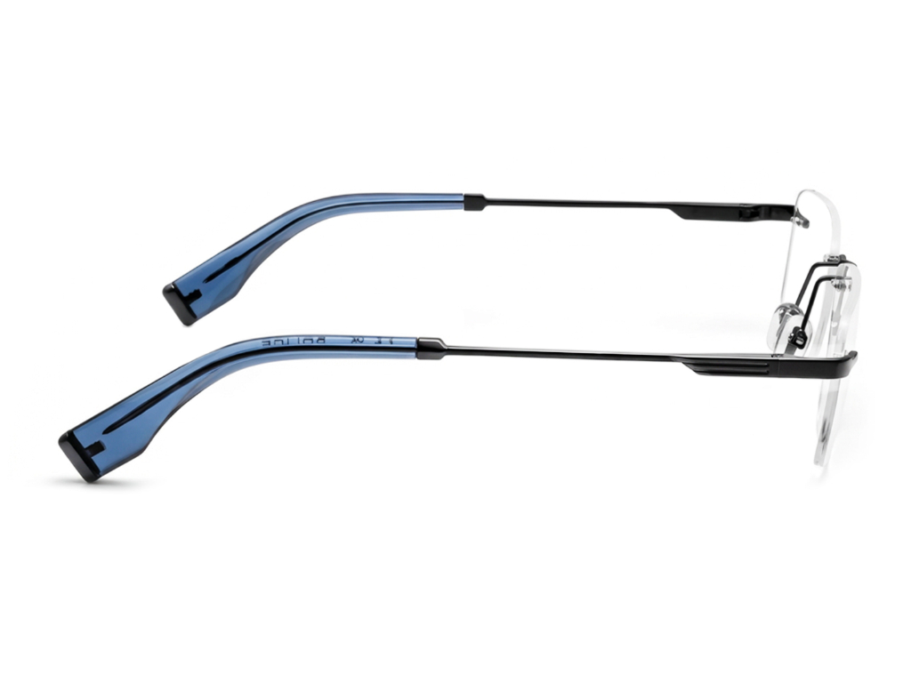 POLICE Square Gunmetal Full-Rimmed Eyeglasses - Men