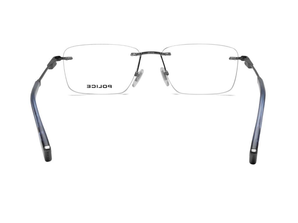 POLICE Square Gunmetal Full-Rimmed Eyeglasses - Men