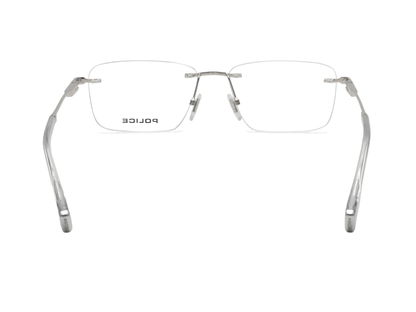 POLICE Square Silver Full-Rimmed Eyeglasses - Men